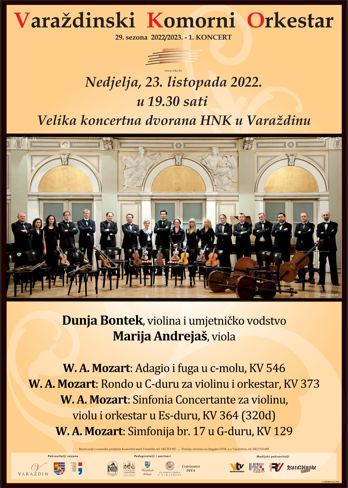 Prvi koncert 29. sezone Varaždinskog komornog orkestra